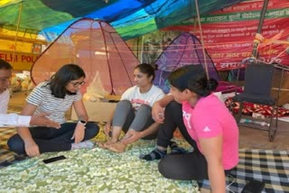 Wrestlers Protest At Jantar Mantar