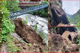 Landslide in Khalada Nala of Kullu.