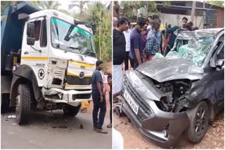 Kozhikode news  car accident  car and tipper accident  mavoor tipper accident  മാവൂർ അപകടം  വാഹനാപകടം  കാറും ടിപ്പറും കൂട്ടി ഇടിച്ച് അപകടം  കാർ ടിപ്പറിൽ ഇടിച്ചു  കോഴിക്കേട് വാർത്തകൾ