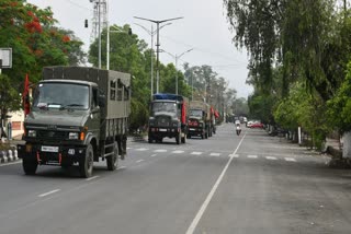 Army flag march in Manipur