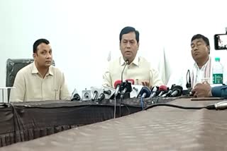 Press meet by Minister Sarbananda Sonowal at Dibrugarh