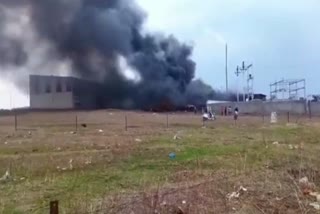 Fire broke out in tire factory on Nemavar Road