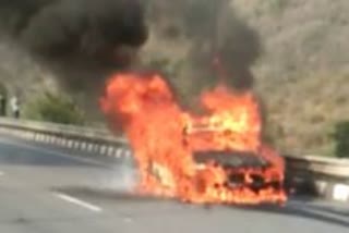 fierce fire in BMW car