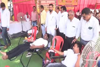 Panchayat secretaries sitting on dharna