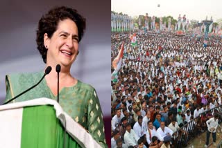 Priyanka Gandhi  തെലങ്കാന സർക്കാരിനെതിരെ രൂക്ഷവിമർശനവുമായി പ്രിയങ്ക  പ്രിയങ്ക ഗാന്ധി  കോൺഗ്രസിന്‍റെ ഹൈദരാബാദ് ഘടകം  കോൺഗ്രസിന്‍റെ യുവ സംഘർഷ സഭ  ഭരണകക്ഷിയായ ബിആർഎസ് സർക്കാർ  സോണിയ ഗാന്ധി  മുഖ്യമന്ത്രി കെ ചന്ദ്രശേഖർ റാവുവിന്‍റെ ഭരണം  മണിക്രാവു താക്കറെ  Priyanka Gandhi slams KCR govt in Hyderabad