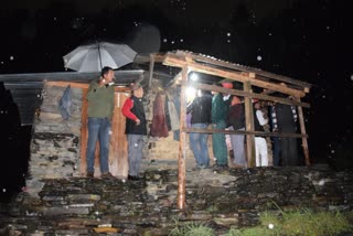 Solar lights installed in elderly house Under Kullut campaign during heavy rains in Kullu.