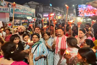 mahila congress took out torch procession