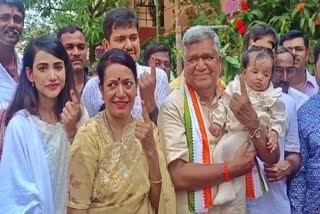 Jagdish Shetter casted his vote with family