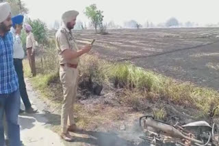 The person caught in the fire on the stubble, burned alive