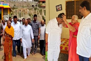 CM Bommai reached the temple  Shivakumar took blessings