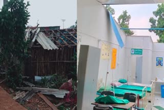 roofs of many houses blown off