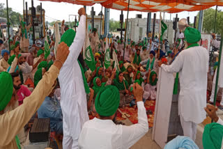 The farmers Protest at the toll plaza in Barnala continues