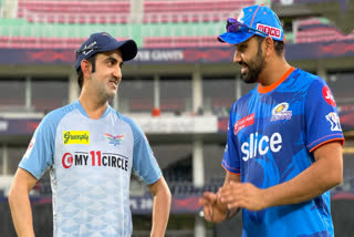 Rohit Sharma  Gautham Gambhir  Rohit Sharma and Gautham Gambhir  LSG vs MI  Lucknow  Mumbai Indians  Lucknow Super Giants  രോഹിത് ശര്‍മ്മ  ഗൗതം ഗംഭീര്‍  ഐപിഎല്‍  മുംബൈ ഇന്ത്യന്‍സ്  ലഖ്‌നൗ സൂപ്പര്‍ ജയന്‍റ്‌ സ്  വിരാട് കോലി