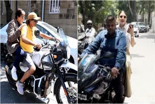 Bike ride invites trouble for Big B Anushka Sharma  Bike ride of Anushka Sharma  Bike ride of amitabh bachchan  Mumbai Police to take action against actors  Mumbai Police amitabh bachchan  Anushka Sharma bike ride  amitabh bachchan bike ride  bike ride  അനുഷ്‌ക ശർമ  ബിഗ്‌ ബി  big b  അമിതാഭ് ബച്ചൻ  അമിതാഭ് ബച്ചൻ ബൈക്ക് യാത്ര  അനുഷ്‌ക ശർമ ബൈക്ക് യാത്ര  അനുഷ്‌കക്കെതിരെ നടപടി  അമിതാഭ് ബച്ചനെതിരെ മുംബൈ പൊലീസ്  മുംബൈ ട്രാഫിക് പൊലീസ്  മുംബൈ പൊലീസ്
