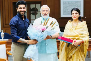 Etv Ravindra Jadeja and his wife Rivaba Jadeja met Prime Minister Narendra Modi