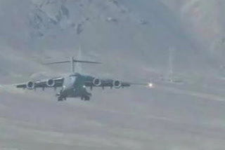 AIR FORCE C17 GLOBEMASTER STUCK AT LEH AIRPORT DUE TO TECHNICAL SNAG FLIGHTS CANCELED