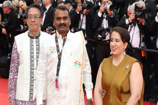 Union Minister Murugan and Oscar winner Guneet Monga come together for pictures at Cannes 2023