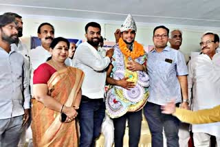 Boxer Nishant Dev welcomed in Karnal