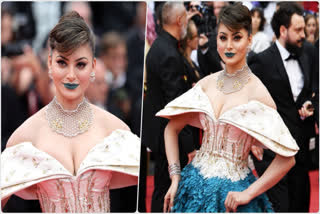 Cannes 2023: Urvashi Rautela's bold blue lip shade overshadows her gown, invites trolls