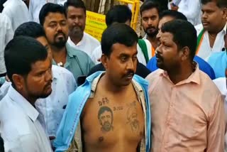 Man engraved with DK Shivakumar tattoo