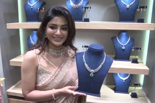 Malayalam Actress  Samyuktha at jewelery showroom inauguration in Hyderabad