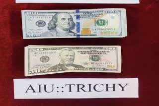 Rs.10 lakhs worth American dollars seized in trichy international airport with the female passenger