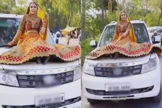 UP Police Challaned Girl Who Made Reel While Sitting On Bonnet Of Moving Car In Prayagraj District