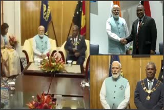 Modi talks with PM Marape Governor General Dadae