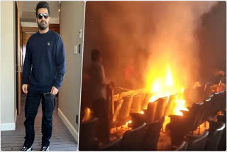 JR NTR's fans burst crackers inside theatre playing Simhadri, lead to freak accident