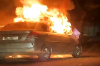 fire broke out in moving car