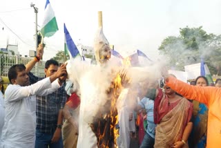 RLJD women workers burnt effigy
