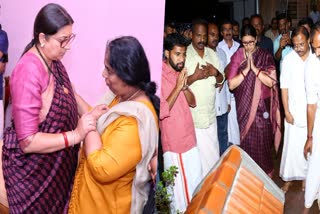 Dr Vandana Das  Vandana Das murder  Union Minister Smriti Irani  Smriti Irani Visit  Union Minister for Women and Child Development  വന്ദന ദാസിന്‍റെ വീട്ടിലെത്തി സ്‌മൃതി ഇറാനി  വന്ദന ദാസിന്‍റെ വീട്ടിലെത്തി കേന്ദ്രമന്ത്രി  കേന്ദ്രമന്ത്രി സ്‌മൃതി ഇറാനി  സ്‌മൃതി ഇറാനി  കുടുംബത്തെ ആശ്വസിപ്പിച്ചു  അസ്ഥിത്തറയില്‍ പ്രണാമം അര്‍പ്പിച്ചു  കൊട്ടാരക്കരയിലെ താലൂക്ക് ആശുപത്രി  താലൂക്ക് ആശുപത്രി  ഡ്യൂട്ടിക്കിടെ അക്രമിയാൽ കൊല്ലപ്പെട്ട ഡോക്‌ടർ  കേന്ദ്ര വിദേശകാര്യ സഹമന്ത്രി