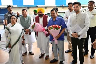 Kejriwal, Bhagwant Mann and others with Mamata