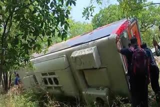 Bus Overturned In Tirumala