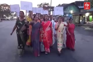 Women protest demanding a proper probe into Junmoni Rabha death