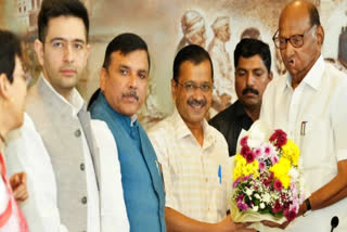 Delhi Chief Minister Arvind Kejriwal meets NCP chief Sharad Pawar in Mumbai