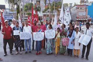 Left parties protest for inauguration of new Parliament House in ranchi