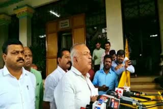 Minister Ramalinga Reddy spoke to journalists.