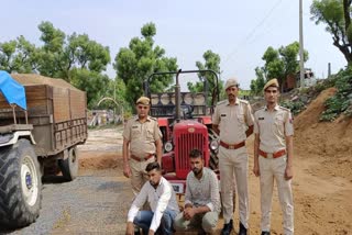 Police action on illegal transport in Jhunjhunu