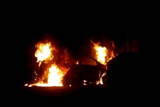 panna car fire video