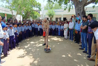 Fire fighting training given to school children and teachers of Barnala