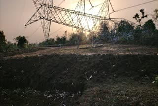 Tower fell due to storm in Korba