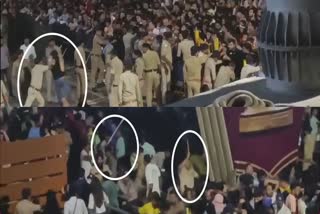 Police lathicharge spectators outside Narendra Modi Stadium in Ahmedabad