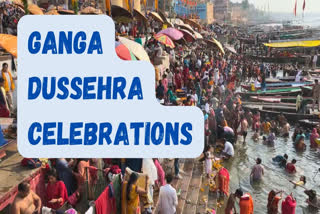 Ganga Dussehra Celebrations across river Ganges in India. On the occasion of Ganga Dussehra, a large number of devotees gathered at the ghats in Varanasi to offer prayers to Mother Ganga.  After bathing at the ghats, devotees visit Baba Srikashi Vishwanath Dham to offer prayers to Lord Shiva.