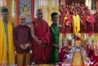 Horticulture Minister Jagat Singh Negi met Buddhist leaders at Reckong Peo Buddhist Temple in Kinnaur.