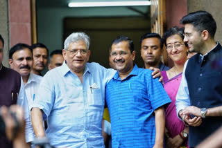 CM ARVIND KEJRIWAL MEETS SITARAM YECHURY OVER CENTRAL ORDINANCE IN DELHI