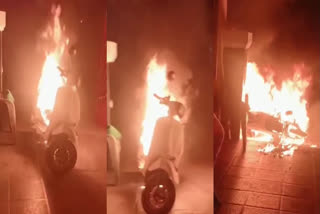 Electric Scooty Fire In Gadwal