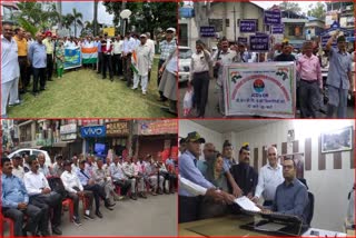 Ex-servicemen protest against OROP 2 in Una and Hamirpur.