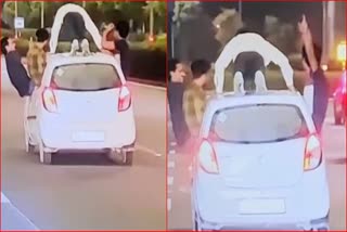 Car Stunt In Gurugram video Viral