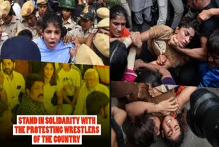 DYFI solidarity with wrestlers nationwide agitation